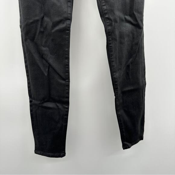 Frame Noir Coated Le Skinny de Jeanne Mid Rise Black Skinny Jeans Size 26 - Picture 3 of 11